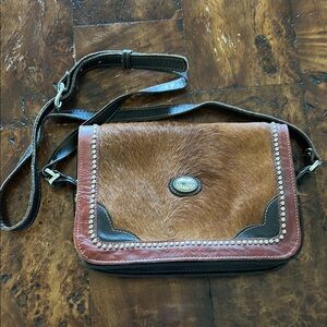Brown Cowhide and Leather Bag